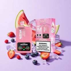 Razz Bar 40000 пуфове Смесени Ягоди_Диня Лед Power Screen Display българия вейп